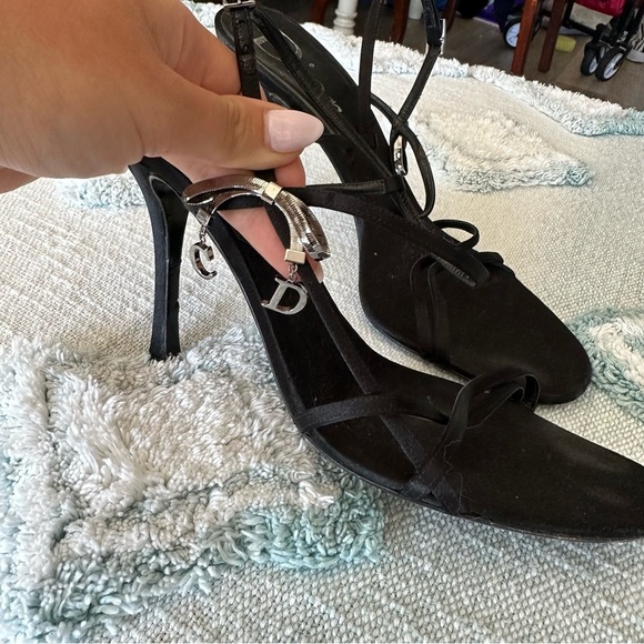 Dior Galliano Satin Chain CD Bow Sandals 39.5 - Picture 1 of 7